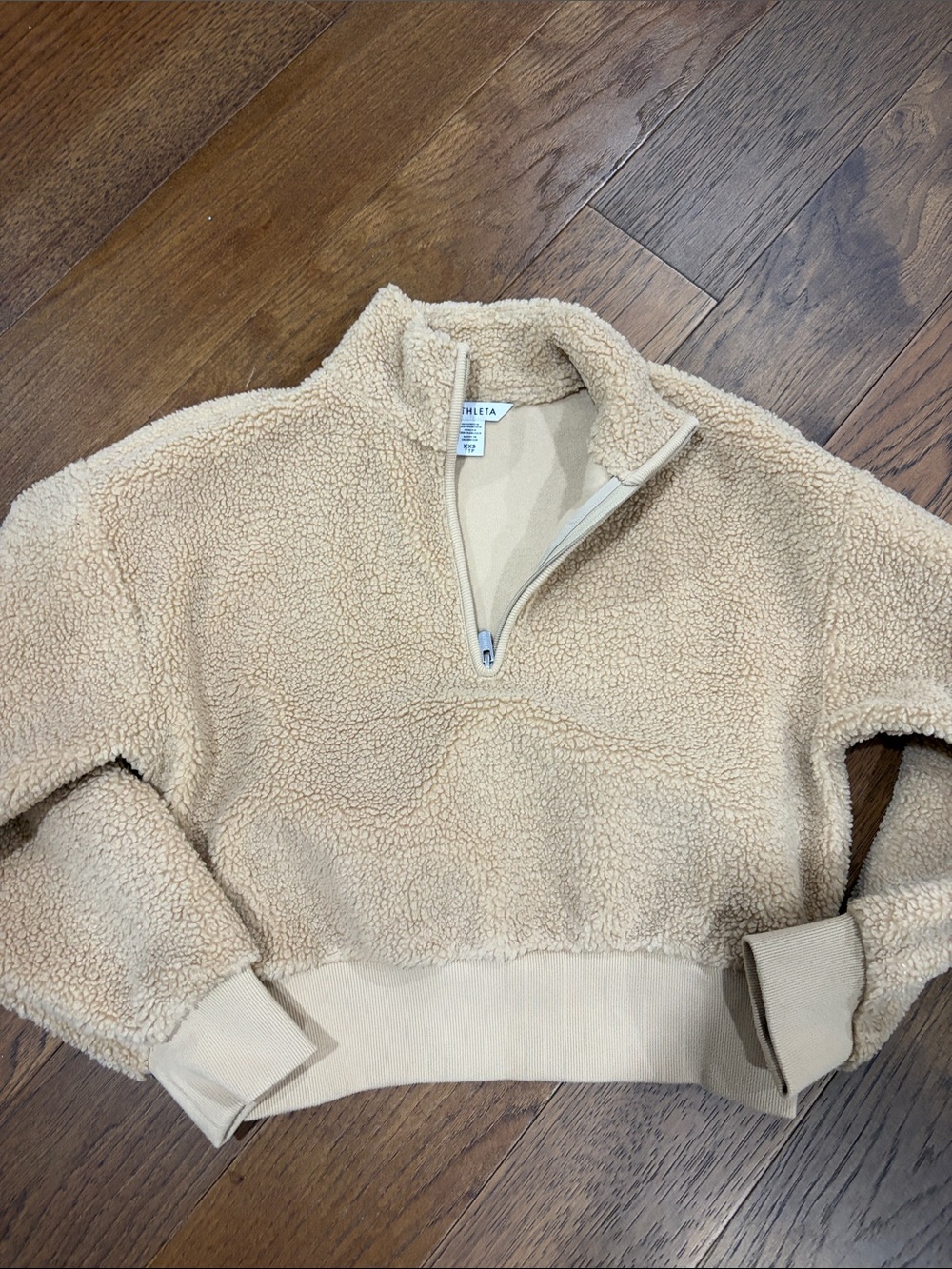 Athleta Men’s Cream Sherpa Half-Zip Pullover